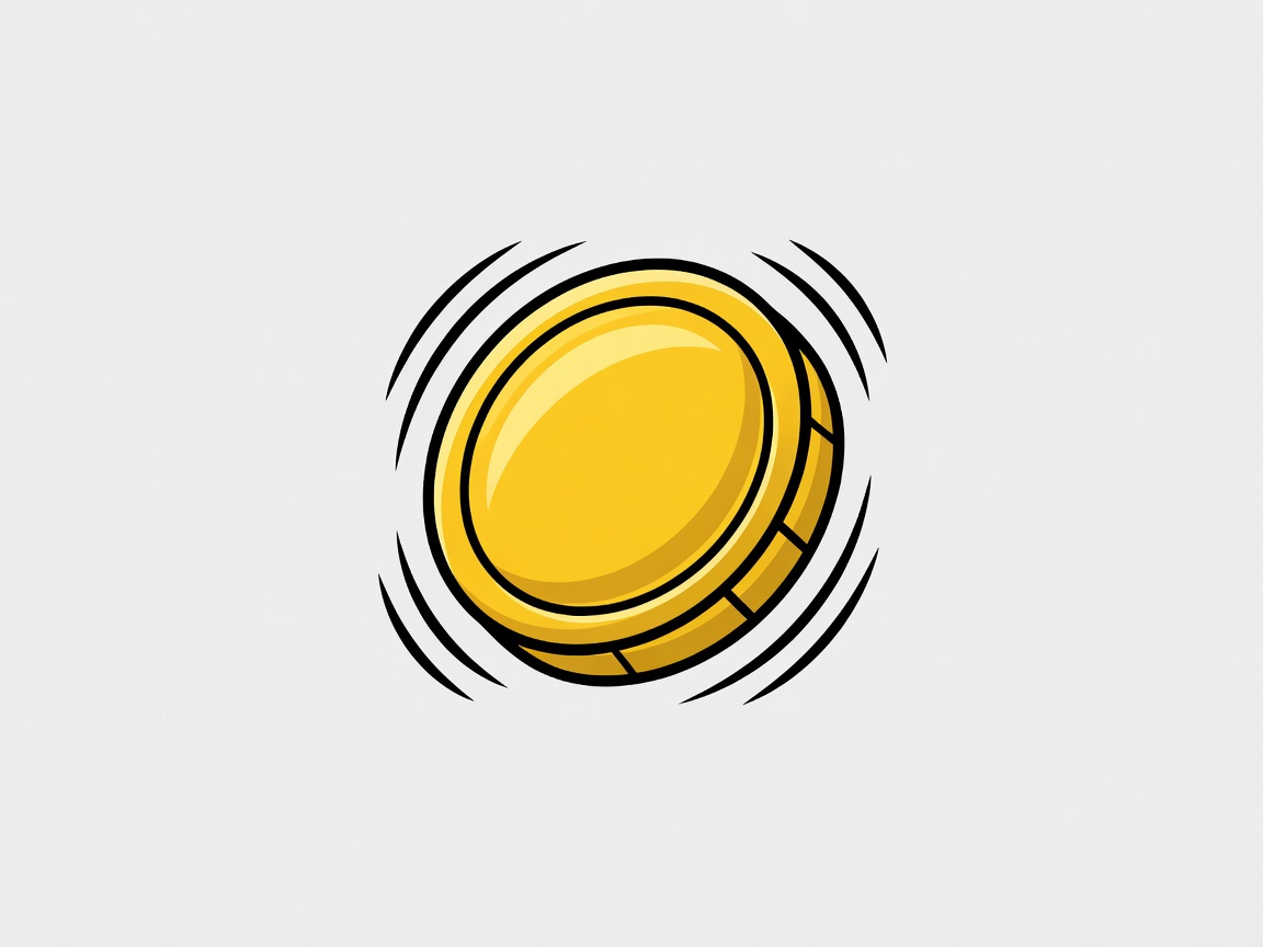 Cartoon spinning gold coin graphic icon